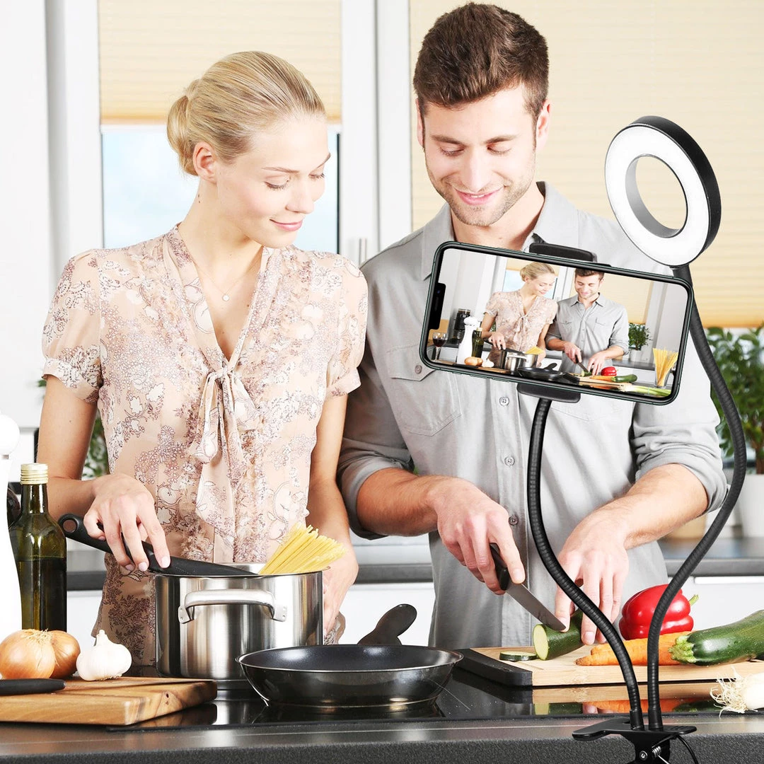 Cellet New Arrivals RINGLIGHT-Selfie Ring Light With Phone Holder, USB Powered LED Ring Light And Phone Holder With 3 Lighting Modes, Adjustable Brightness And Flexible Gooseneck Arms For Live Streaming, Video Conferences, Filming, Pictures Compatible To IPhones And Androids 8 Cellet New Arrivals RINGLIGHT-Selfie Ring Light With Phone Holder, USB Powered LED Ring Light And Phone Holder With 3 Lighting Modes, Adjustable Brightness And Flexible Gooseneck Arms For Live Streaming, Video Conferences, Filming, Pictures Compatible To IPhones And Androids