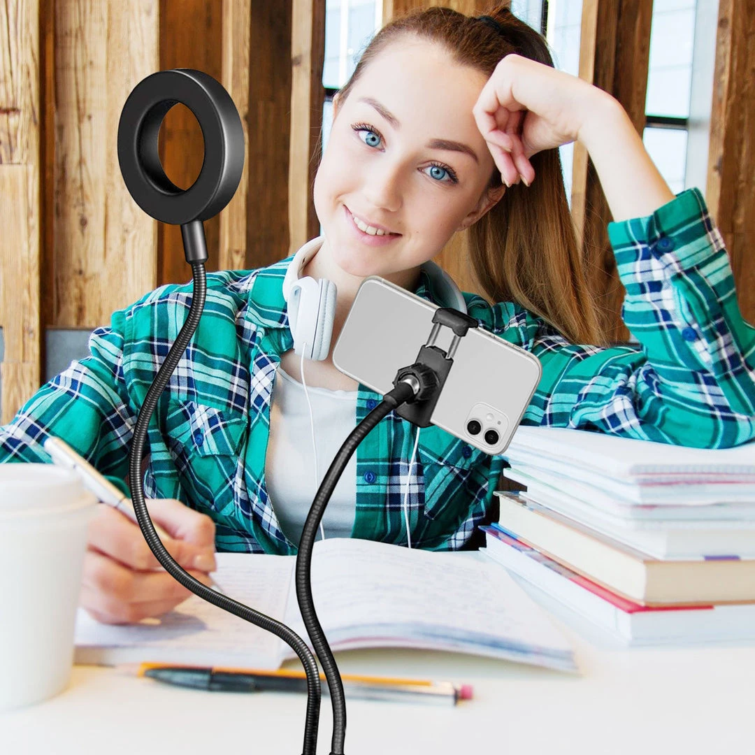 Cellet New Arrivals RINGLIGHT-Selfie Ring Light With Phone Holder, USB Powered LED Ring Light And Phone Holder With 3 Lighting Modes, Adjustable Brightness And Flexible Gooseneck Arms For Live Streaming, Video Conferences, Filming, Pictures Compatible To IPhones And Androids 9 Cellet New Arrivals RINGLIGHT-Selfie Ring Light With Phone Holder, USB Powered LED Ring Light And Phone Holder With 3 Lighting Modes, Adjustable Brightness And Flexible Gooseneck Arms For Live Streaming, Video Conferences, Filming, Pictures Compatible To IPhones And Androids