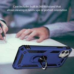 Full Catalog CCIPH12IFBL - Cellet Heavy Duty IPhone 12 Mini Combo Case, Shockproof Case With Built In Ring, Kickstand And Magnet For Car Mounts Compatible To Apple IPhone 12 Mini – Blue