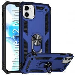 Full Catalog CCIPH12IFBL - Cellet Heavy Duty IPhone 12 Mini Combo Case, Shockproof Case With Built In Ring, Kickstand And Magnet For Car Mounts Compatible To Apple IPhone 12 Mini – Blue
