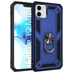 Full Catalog CCIPH12IFBL - Cellet Heavy Duty IPhone 12 Mini Combo Case, Shockproof Case With Built In Ring, Kickstand And Magnet For Car Mounts Compatible To Apple IPhone 12 Mini – Blue