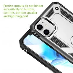 Full Catalog CCIPH12IFSL - Cellet Heavy Duty IPhone 12 Mini Combo Case, Shockproof Case With Built In Ring, Kickstand And Magnet For Car Mounts Compatible To Apple IPhone 12 Mini – Silver