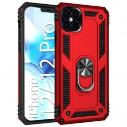CCIPH12PIFRD - Cellet Heavy Duty IPhone 12 / 12 Pro Combo Case, Shockproof Case With Built In Ring, Kickstand And Magnet For Car Mounts Compatible To Apple IPhone 12 / 12 Pro – Red Full Catalog