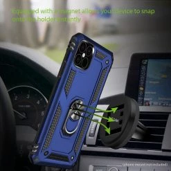 CCIPH12PIFBL - Cellet Heavy Duty IPhone 12 / 12 Pro Combo Case, Shockproof Case With Built In Ring, Kickstand And Magnet For Car Mounts Compatible To Apple IPhone 12 / 12 Pro – Blue Full Catalog