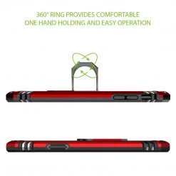 CCIPH12PMIFRD - Cellet Heavy Duty IPhone 12 Pro Max Combo Case, Shockproof Case With Built In Ring, Kickstand And Magnet For Car Mounts Compatible To Apple IPhone 12 Pro Max – Red