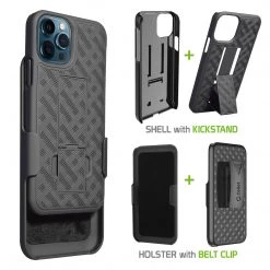 GoCellet HLIPH12PM - IPhone 12 Pro Max Holster, Shell Holster Kickstand Case With Spring Belt Clip For Apple IPhone 12 Pro Max – Black – By Cellet Full Catalog