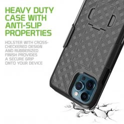 GoCellet HLIPH12PM - IPhone 12 Pro Max Holster, Shell Holster Kickstand Case With Spring Belt Clip For Apple IPhone 12 Pro Max – Black – By Cellet Full Catalog