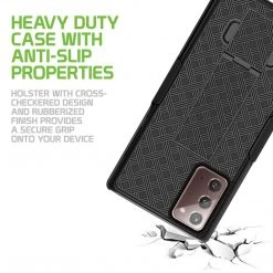 HLSAMN20 - Cellet Galaxy Note 20 Holster, Shell Holster Kickstand Case With Spring Belt Clip For Samsung Galaxy Note 20 – Black 14 HLSAMN20 - Cellet Galaxy Note 20 Holster, Shell Holster Kickstand Case With Spring Belt Clip For Samsung Galaxy Note 20 – Black