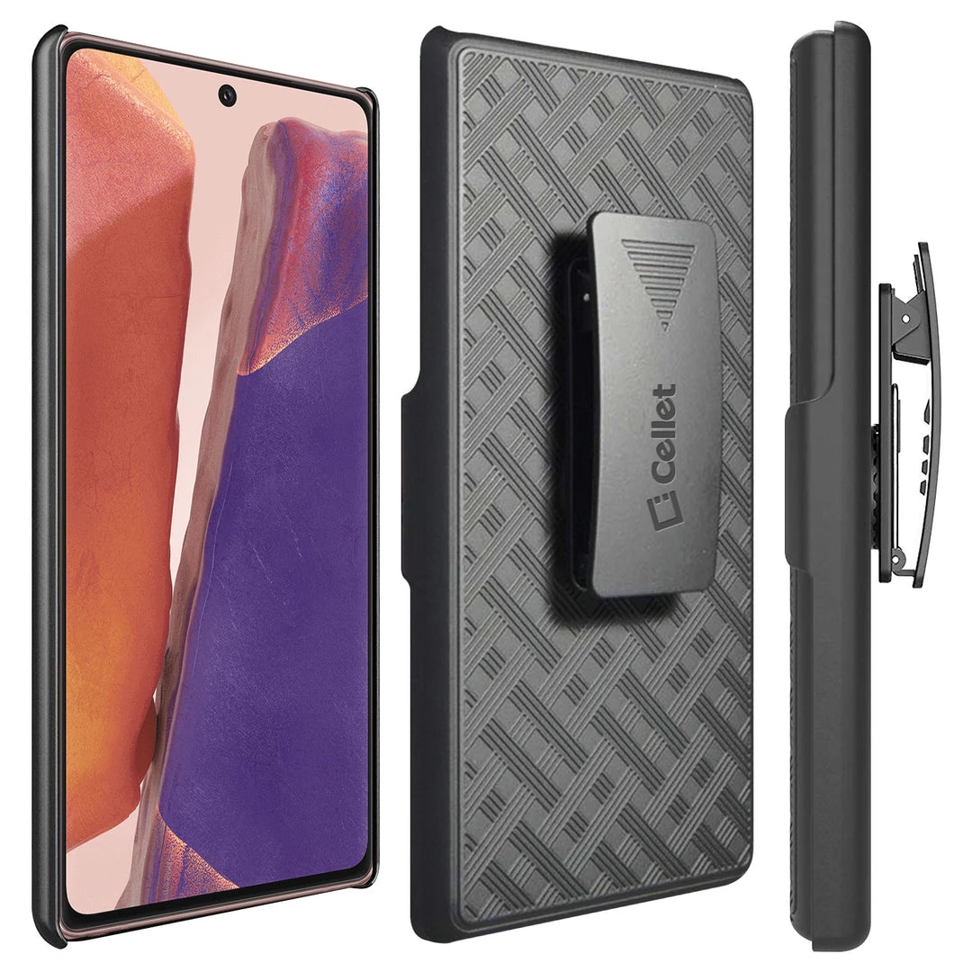 HLSAMN20 - Cellet Galaxy Note 20 Holster, Shell Holster Kickstand Case With Spring Belt Clip For Samsung Galaxy Note 20 – Black 2 HLSAMN20 - Cellet Galaxy Note 20 Holster, Shell Holster Kickstand Case With Spring Belt Clip For Samsung Galaxy Note 20 – Black