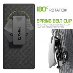 HLSAMN20U - Cellet Galaxy Note 20 Plus Holster, Shell Holster Kickstand Case With Spring Belt Clip For Samsung Galaxy Note 20 Plus - Black