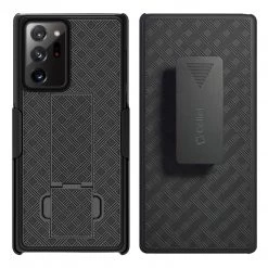 HLSAMN20U - Cellet Galaxy Note 20 Plus Holster, Shell Holster Kickstand Case With Spring Belt Clip For Samsung Galaxy Note 20 Plus - Black
