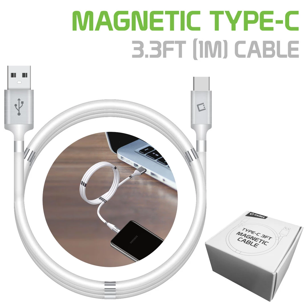 Cellet Full Catalog DCACOIL3WT - 3.3ft. (1m) Magnetic Type-C Cable, Magnetic Self Winding Type-C Charging And Data Sync Cable Compatible To Samsung Galaxy S20, S20 Plus, S20 Ultra, GPS And Tablets And Other Type-C Enabled Devices – White 8 Cellet Full Catalog DCACOIL3WT - 3.3ft. (1m) Magnetic Type-C Cable, Magnetic Self Winding Type-C Charging And Data Sync Cable Compatible To Samsung Galaxy S20, S20 Plus, S20 Ultra, GPS And Tablets And Other Type-C Enabled Devices – White