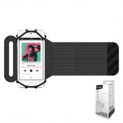 Cellet Full Catalog NEOARM490 - Sports Wristband, 180 Degree Rotational Exercise Wristband With Adjustable Velcro Band For Jogging, Biking And Hiking Compatible To Apple IPhone 11/11 Pro/11 Pro Max, Samsung Galaxy S20/S20 Plus/S20 Ultra And Other 4-6 Inch Phones - Black