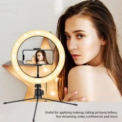 Cellet ACTRIPODRL10 -Tripod Ring Light With Wireless Remote Control, USB Powered 10" Tripod LED Ring Light, Phone Holder, 3 Lighting Modes And Adjustable Brightness For Live Streaming, Video Conferences, Filming, Pictures Compatible To IPhones And Androids