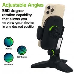 Cellet Wholesale New Arrivals PHW100 - Desktop Smartphone Holder, Adjustable Phone Stand With One Touch Arm Release Button, Non-Slip Rubberized Grips And 360 Degree Rotation Compatible To IPhone 12 Pro Max, 12 / 12 Pro, 12 Mini, Samsung Galaxy S21 / S21 Plus, S21 Ultra And More