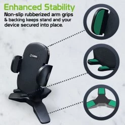 Cellet Wholesale New Arrivals PHW100 - Desktop Smartphone Holder, Adjustable Phone Stand With One Touch Arm Release Button, Non-Slip Rubberized Grips And 360 Degree Rotation Compatible To IPhone 12 Pro Max, 12 / 12 Pro, 12 Mini, Samsung Galaxy S21 / S21 Plus, S21 Ultra And More