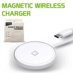 Cellet Wholesale MAGM10 - Magnetic Wireless Charger, 15 Watt Fast Charging Magnetic Wireless Charger Compatible To IPhone 13 Pro Max / 13 Pro / 13 / 13 Mini And Other QI Enabled Devices (USB-C AC Adapter Not Included) - White