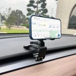 Cellet Wholesale PHD280 - Multipurpose Spring Clip Phone Holder, Dashboard, Sun Visor & Rear View Mirror Clip Mount With Heavy Duty Spring Base, 360° Cradle Rotation Compatible To IPhone 12 Pro Max, 12 Pro, 12 Mini, Samsung Galaxy S21 / S21 Plus, S21 Ultra & More Full Catalog