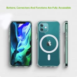 Full Catalog CCIPH12MINICL - IPhone 12 Mini, Slim Transparent Shockproof And Scratch Resistant, Mag-Safe Case For Apple IPhone 12 Mini By Cellet – Clear