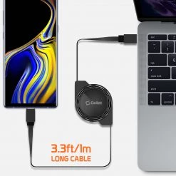 Cellet Wholesale DCA2R - Type-C Retractable Cables (2 Pack), 3.3 Ft. Type-C To Type-C Charge And Sync Retractable Cables Compatible To Samsung Galaxy S21, S21 Plus, S21 Ultra And More