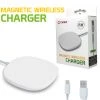 Cellet Wholesale New Arrivals MAGWAL30 - Magnetic Wireless Charger, 15 Watt Fast Charging Magnetic Wireless Charger With Type-C Charging Cable And USB-A Adapter Compatible To IPhone 13 Pro Max / 13 Pro / 13 / 13 Mini And Other QI Enabled Devices - White