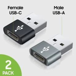 Cellet DCDA2 - 2 Pack - USB C Female To USB Male Adapter, Type C To A Data Sync And Charger Cable Adapter Compatible To IPhone 12, MacBook Pro 2019, MacBook Air 2020, IPad Pro 2020, Samsung Galaxy S20, S20 Plus, S20 Ultra, Google Chromebook And More New Arrivals