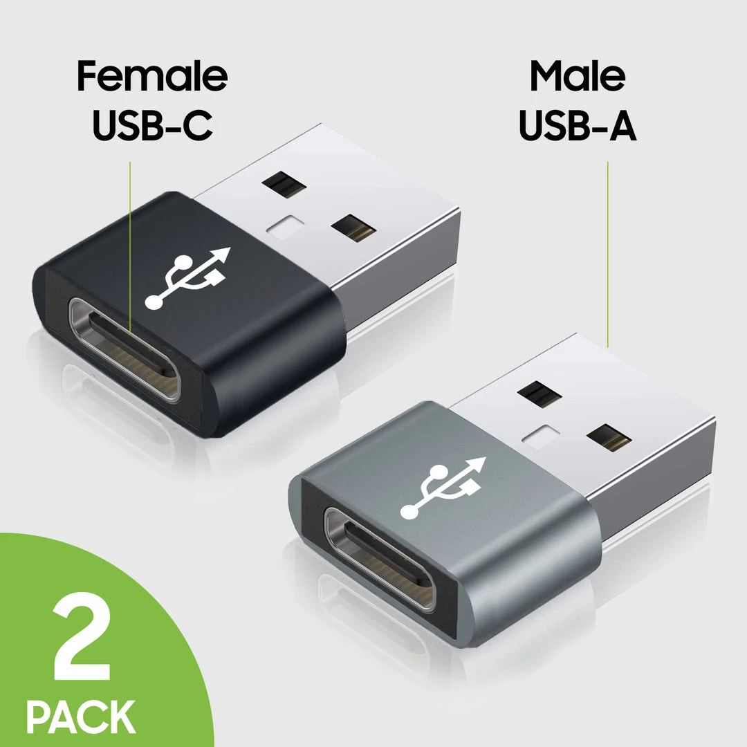 Cellet DCDA2 - 2 Pack - USB C Female To USB Male Adapter, Type C To A Data Sync And Charger Cable Adapter Compatible To IPhone 12, MacBook Pro 2019, MacBook Air 2020, IPad Pro 2020, Samsung Galaxy S20, S20 Plus, S20 Ultra, Google Chromebook And More New Arrivals 1 Cellet DCDA2 - 2 Pack - USB C Female To USB Male Adapter, Type C To A Data Sync And Charger Cable Adapter Compatible To IPhone 12, MacBook Pro 2019, MacBook Air 2020, IPad Pro 2020, Samsung Galaxy S20, S20 Plus, S20 Ultra, Google Chromebook And More New Arrivals