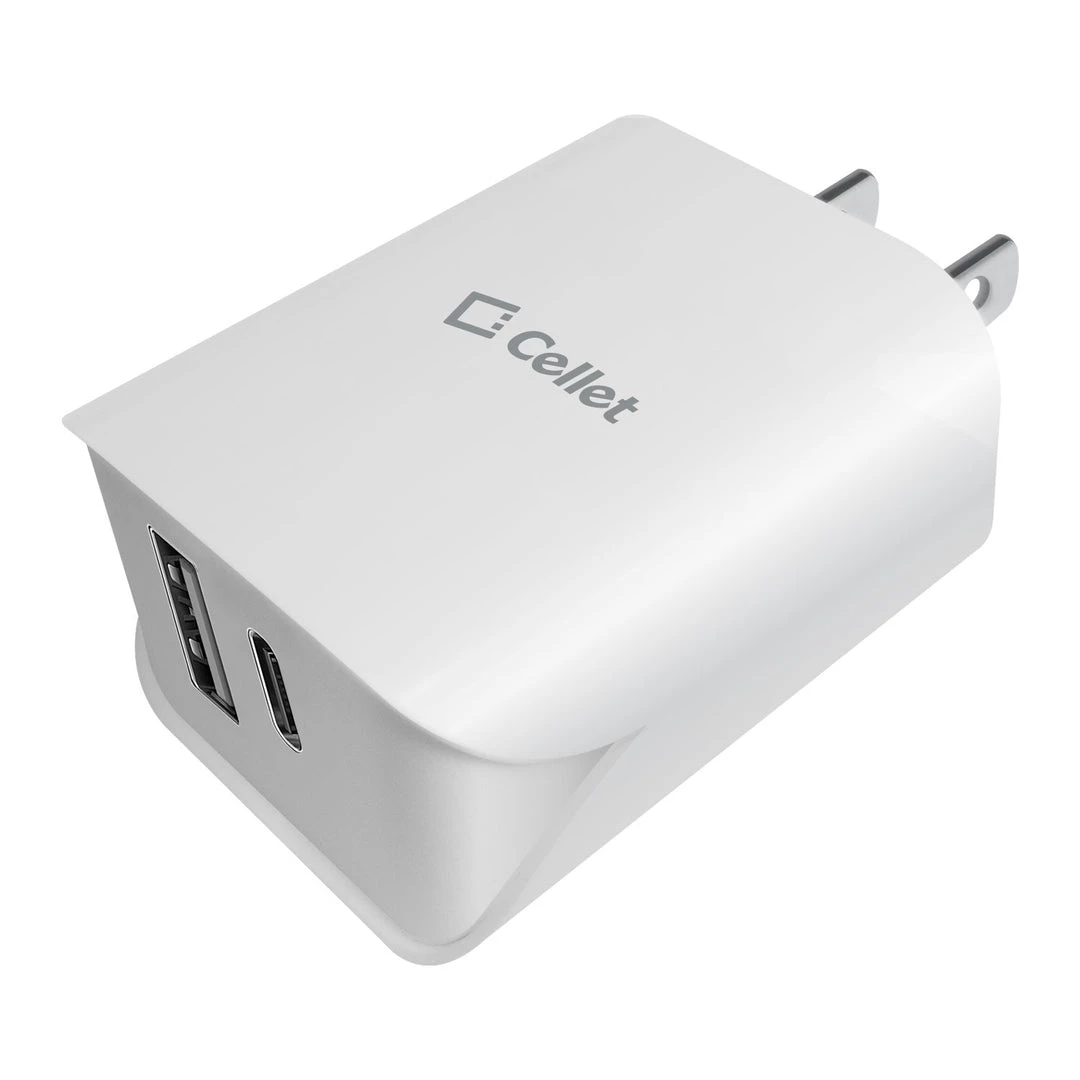 GoCellet New Arrivals TC180WT - UL Certified Dual Port Home Charger, 18 Watt USB-A And Type-C Home Charger (Cable Sold Separately) Compatible To Samsung Galaxy S21, S21 Plus, S21 Ultra, Tablets, IPads And More – White 3 GoCellet New Arrivals TC180WT - UL Certified Dual Port Home Charger, 18 Watt USB-A And Type-C Home Charger (Cable Sold Separately) Compatible To Samsung Galaxy S21, S21 Plus, S21 Ultra, Tablets, IPads And More – White