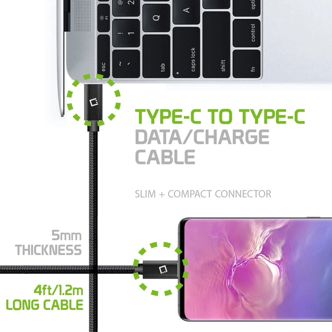 Cellet Wholesale DCDC4BK - Type-C Charging Cable, 4ft. Type-C To Type-C Fast Charging And Data Sync Cable Compatible To Samsung Galaxy S21, S21 Plus, S21 Ultra, And More - Black New Arrivals 2 Cellet Wholesale DCDC4BK - Type-C Charging Cable, 4ft. Type-C To Type-C Fast Charging And Data Sync Cable Compatible To Samsung Galaxy S21, S21 Plus, S21 Ultra, And More - Black New Arrivals