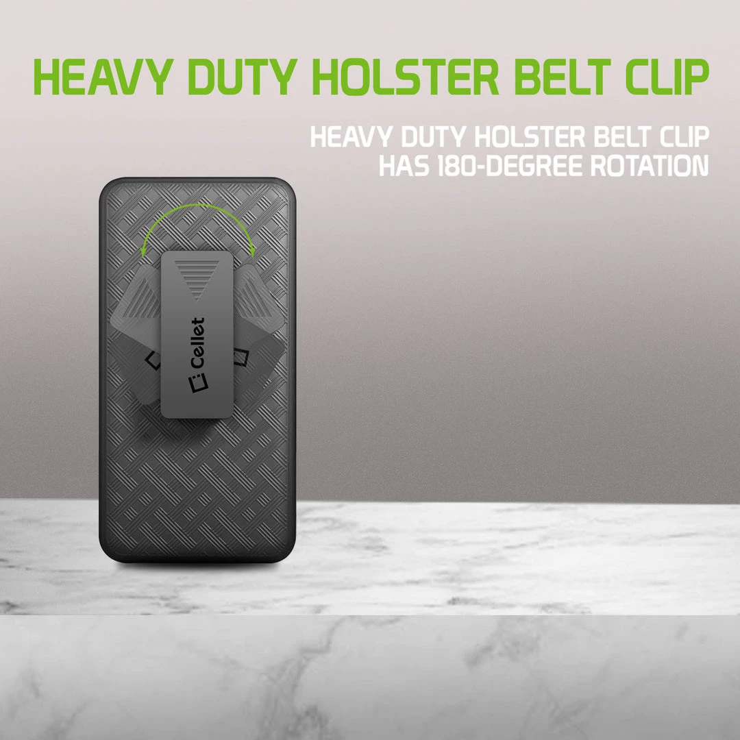 Cellet Wholesale HLSAMS21 - Cellet Galaxy S21 Holster, Shell Holster Kickstand Case With Spring Belt Clip For Samsung Galaxy S21 - Black 4 Cellet Wholesale HLSAMS21 - Cellet Galaxy S21 Holster, Shell Holster Kickstand Case With Spring Belt Clip For Samsung Galaxy S21 - Black