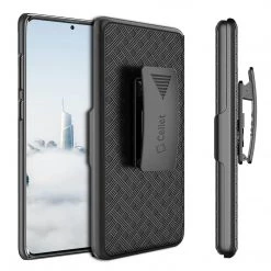 Cellet Wholesale HLSAMS21 - Cellet Galaxy S21 Holster, Shell Holster Kickstand Case With Spring Belt Clip For Samsung Galaxy S21 - Black