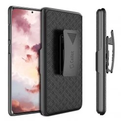Cellet Wholesale HLSAMS21U - Cellet Galaxy S21 Ultra Holster, Shell Holster Kickstand Case With Spring Belt Clip For Samsung Galaxy S21 Ultra - Black Full Catalog
