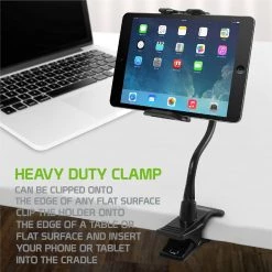 Cellet Wholesale New Arrivals PH500 - Tablet/Smartphone Clip Holder, Tablet/iPad & Smartphone Desktop Mount With Heavy Duty Clip, Adjustable Gooseneck And 360 Degree Rotation Compatible To IPhone 12 Pro Max, 12 Pro, Galaxy S21, S21 Plus, IPad Pro, IPad Mini Nintendo Switch And More 12 Cellet Wholesale New Arrivals PH500 - Tablet/Smartphone Clip Holder, Tablet/iPad & Smartphone Desktop Mount With Heavy Duty Clip, Adjustable Gooseneck And 360 Degree Rotation Compatible To IPhone 12 Pro Max, 12 Pro, Galaxy S21, S21 Plus, IPad Pro, IPad Mini Nintendo Switch And More