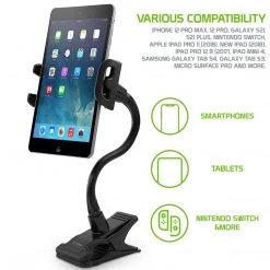 Cellet Wholesale New Arrivals PH500 - Tablet/Smartphone Clip Holder, Tablet/iPad & Smartphone Desktop Mount With Heavy Duty Clip, Adjustable Gooseneck And 360 Degree Rotation Compatible To IPhone 12 Pro Max, 12 Pro, Galaxy S21, S21 Plus, IPad Pro, IPad Mini Nintendo Switch And More 15 Cellet Wholesale New Arrivals PH500 - Tablet/Smartphone Clip Holder, Tablet/iPad & Smartphone Desktop Mount With Heavy Duty Clip, Adjustable Gooseneck And 360 Degree Rotation Compatible To IPhone 12 Pro Max, 12 Pro, Galaxy S21, S21 Plus, IPad Pro, IPad Mini Nintendo Switch And More