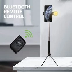 Cellet Wholesale ACPOD6 - Selfie Stick With Attachable Tripod Base, 3 Adjustable Lighting Modes For Live Streams, Videos And Photos Compatible To IPhones And Androids New Arrivals