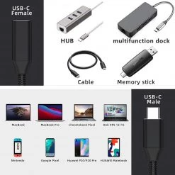 Cellet Wholesale New Arrivals DCCEXT - Type-C Male To Type-C Female Cable, Cellet 3.3ft (1m) Braided USB Type-C Male To Type-C Female Data Cable Compatible To Samsung Galaxy S20, S20 Plus, S20 Ultra, IPhone 12, 12 Pro Max, IPads And Other Type C Devices – Black