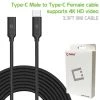 Cellet Wholesale New Arrivals DCCEXT - Type-C Male To Type-C Female Cable, Cellet 3.3ft (1m) Braided USB Type-C Male To Type-C Female Data Cable Compatible To Samsung Galaxy S20, S20 Plus, S20 Ultra, IPhone 12, 12 Pro Max, IPads And Other Type C Devices – Black