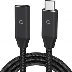 Cellet Wholesale New Arrivals DCCEXT - Type-C Male To Type-C Female Cable, Cellet 3.3ft (1m) Braided USB Type-C Male To Type-C Female Data Cable Compatible To Samsung Galaxy S20, S20 Plus, S20 Ultra, IPhone 12, 12 Pro Max, IPads And Other Type C Devices – Black