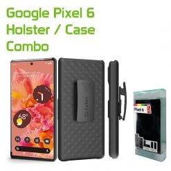 Cellet Wholesale HLGOOPX6 - Pixel 6 Holster, Shell Holster Kickstand Case With Spring Belt Clip For Google Pixel 6 – Black – By Cellet New Arrivals
