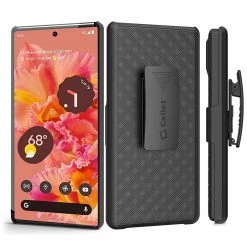 Cellet Wholesale HLGOOPX6 - Pixel 6 Holster, Shell Holster Kickstand Case With Spring Belt Clip For Google Pixel 6 – Black – By Cellet New Arrivals