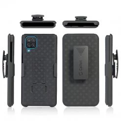 Cellet Wholesale HLSAMA12 - Cellet Galaxy A12 Holster Case, Heavy Duty Holster Phone Case With Built-in Kick-Stand And Spring Belt Clip Compatible With Samsung Galaxy A12