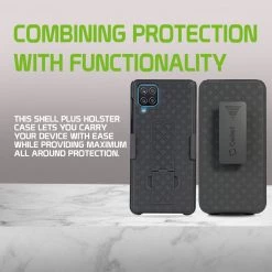 Cellet Wholesale HLSAMA12 - Cellet Galaxy A12 Holster Case, Heavy Duty Holster Phone Case With Built-in Kick-Stand And Spring Belt Clip Compatible With Samsung Galaxy A12
