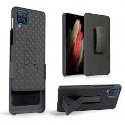 Cellet Wholesale HLSAMA12 - Cellet Galaxy A12 Holster Case, Heavy Duty Holster Phone Case With Built-in Kick-Stand And Spring Belt Clip Compatible With Samsung Galaxy A12