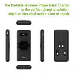 Cellet Wholesale QIMS1000 - Wireless Portable Charger, Magnetic 10000mAh Portable Power Bank With Wireless Charging Pad, Smart Digital Display Screen And Built In Lightning, Type-C And Micro USB Cable - Black 18 Cellet Wholesale QIMS1000 - Wireless Portable Charger, Magnetic 10000mAh Portable Power Bank With Wireless Charging Pad, Smart Digital Display Screen And Built In Lightning, Type-C And Micro USB Cable - Black