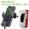 Cellet Wholesale QIV8GY-Wireless Charging Air Vent Mount, Fast Wireless Charging 15 Watt Phone Holder Mount With Auto Touch Release And Lock Cradle And 360 Degree Rotation Compatible To IPhone 13, 13 Pro, 13 Pro Max And 13 Mini And More - Gray New Arrivals