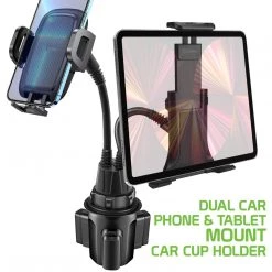 Cellet Wholesale New Arrivals PH160 - Cup Holder Mount W/ 2 Cradles, 1 For Smartphone, And 1 For Tablet