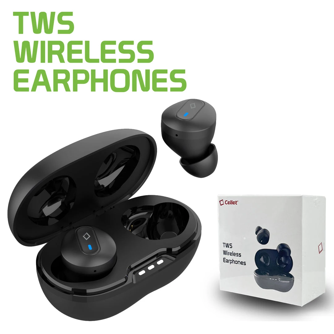 Cellet Wholesale EB400-Cellet Wireless Earbuds, Premium In-Ear Wireless Earbuds With Charging Case, Voice Notifications And Built-in Microphone And Type C USB Charging Cable Compatible To Wireless Enabled Devices - Black 1 Cellet Wholesale EB400-Cellet Wireless Earbuds, Premium In-Ear Wireless Earbuds With Charging Case, Voice Notifications And Built-in Microphone And Type C USB Charging Cable Compatible To Wireless Enabled Devices - Black