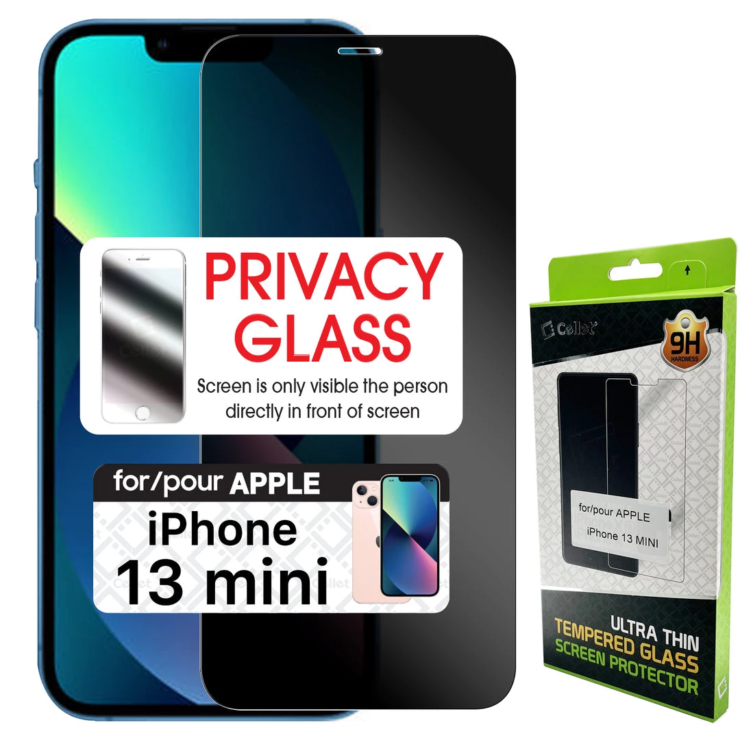 Cellet Wholesale SYIPH13MINI - IPhone 13 Mini, Privacy Tempered Glass Screen Protector For Apple IPhone 13 Mini (0.8mm) By Cellet Full Catalog 1 Cellet Wholesale SYIPH13MINI - IPhone 13 Mini, Privacy Tempered Glass Screen Protector For Apple IPhone 13 Mini (0.8mm) By Cellet Full Catalog