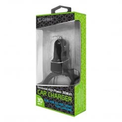 Cellet Wholesale PC30WCBK - Dual USB Car Charger, Universal High Power 30 Watt Dual (USB A & USB C) Port Car Charger With Type C Cable Included Compatible To Compatible To IPhone 13 Pro, 13 Pro Max, 13 Mini, Samsung Galaxy Z Fold3, Z Flip3, S21 Ultra By Cellet - Black Full Catalog