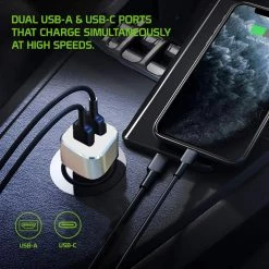 Cellet Wholesale Full Catalog PC30WCWT - Dual USB Car Charger, Universal High Power 30 Watt Dual (USB A & USB C) Port Car Charger With Type C Cable Included Compatible To Compatible To IPhone 13 Pro, 13 Pro Max, 13 Mini, Samsung Galaxy Z Fold3, Z Flip3, S21 Ultra By Cellet - White